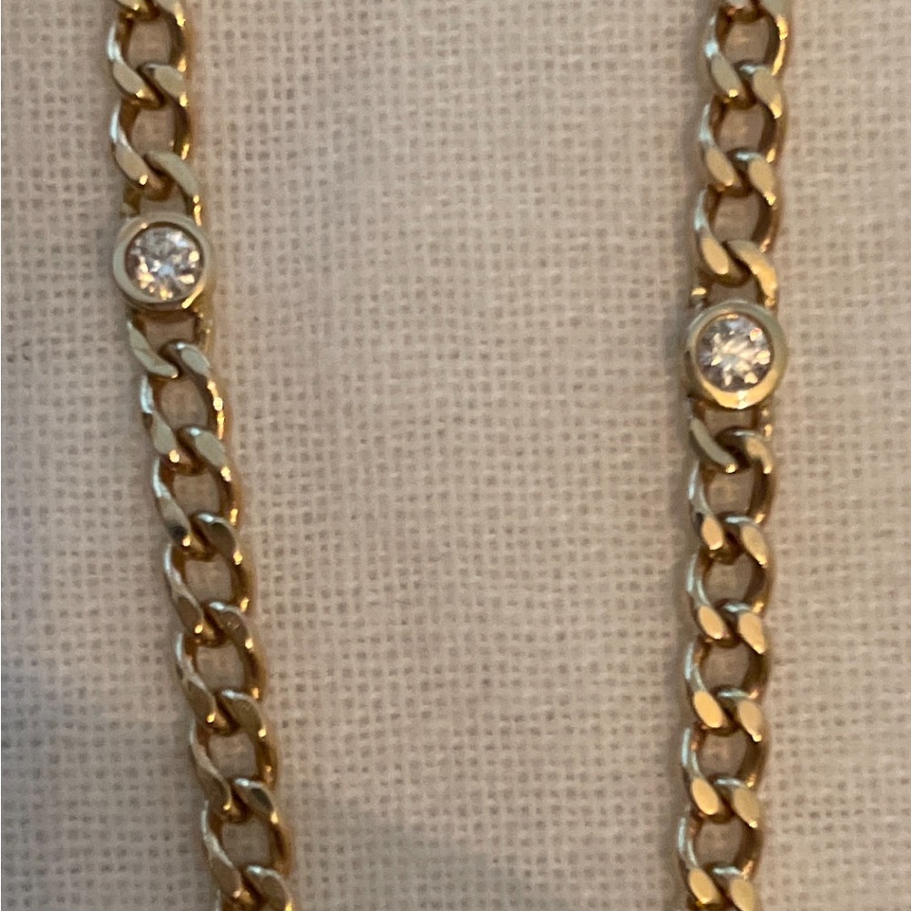 14k Gold 5-Diamond Station Necklace